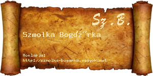 Szmolka Bogárka névjegykártya